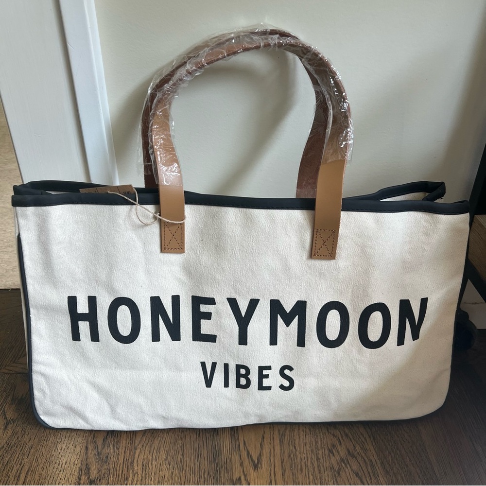 Honeymoon Vibes Canvas Tote Bag Santa Barbara Design Studio